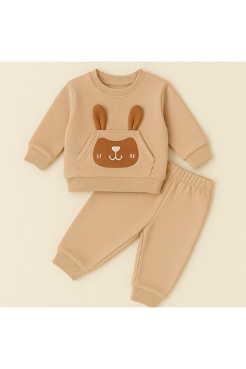 tuma collectıon Erkek Çocuk Kışlık Eşofman Takımı Sweatshirt Alt Pamuklu Üç İplik Şardonlu 1-2-3-4 Yaş