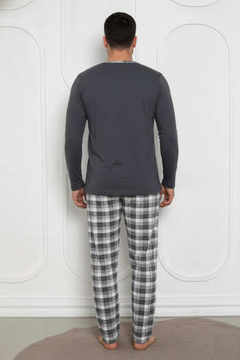 embody Men's cotton long pyjamas, men's cotton long pyjamas, batal large size grey 835