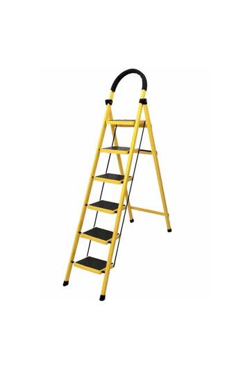 Generic ALOMAIRI Folding Metal Ladder with 5-Step Wide Non-Slip Step