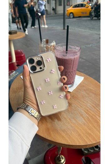 MustCase For iPhone 14 Pro Max Case Pink Bow Pattern Glitter Transparent Case Silver Camera Raised Shiny Cover