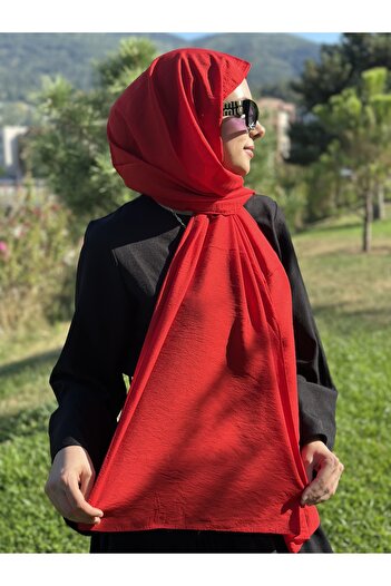Lantliv Hijab Viscose Silk Blended Aerobin Fabric Solid Color Shawl, Self Wrinkle Pattern Shawl