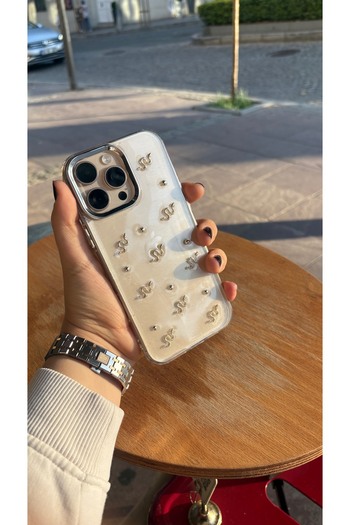 MustCase For iPhone 15 Pro Max Case Snake Pattern Glitter Transparent Case Silver Camera Raised Shiny Cover