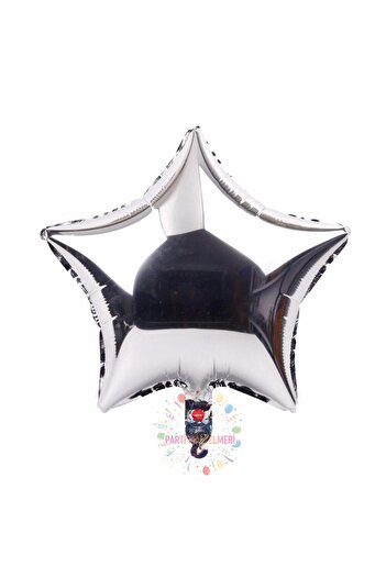 İSTOÇ PARTİ Silver Color Star Foil Balloon