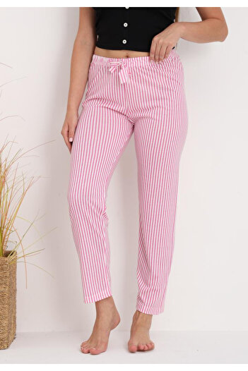 embody Women's Pyjama Trousers Cotton with pink stripes 205