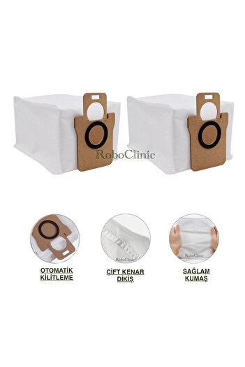 Roboclinic Dreame L10S Ultra Robot Vacuum Cleaner Compatible Replacement 2 Dust Bags