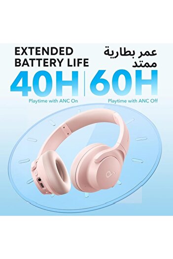 Soundcore Anker Soundcore Q20i Hybrid Active Noise Cancelling Foldable Headphones, Wireless Bluetooth Over-Ear Headphones.