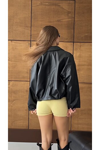 PRİFALDİ Premium Oversized Bomber Leather Jacket