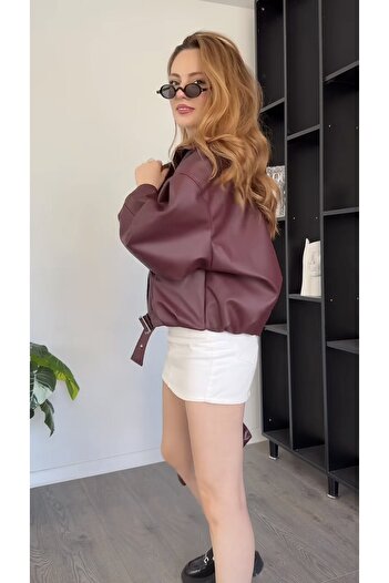 PRİFALDİ Premium Oversized Bomber Leather Jacket