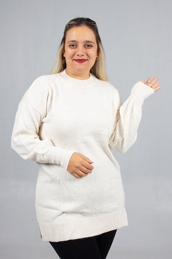 Truva XXL White Soft Knitwear Plus Size Women's Knitwear Standard up to Size 54