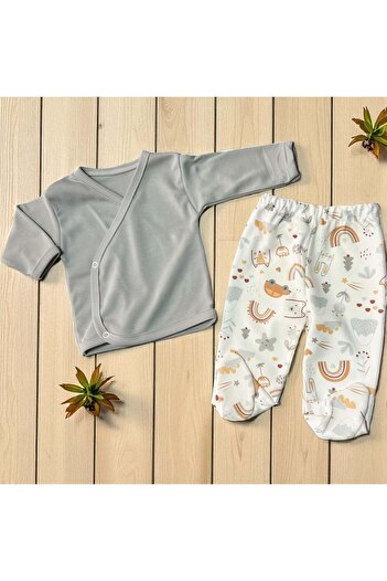 RYZE ÇOCUK Printed Bottom Top Set Gray