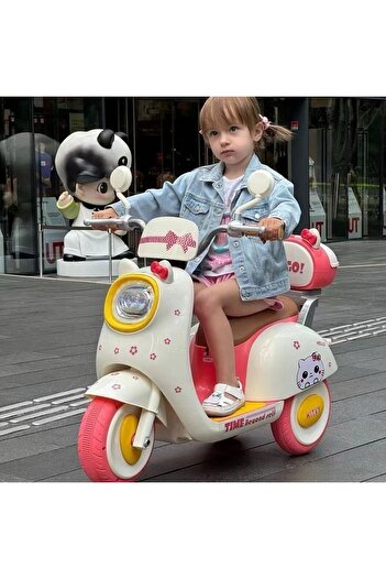 Toybox Children Electric Scooter Ride On Battery Powered 3 Wheel Motorbike For Kids 2 And Up