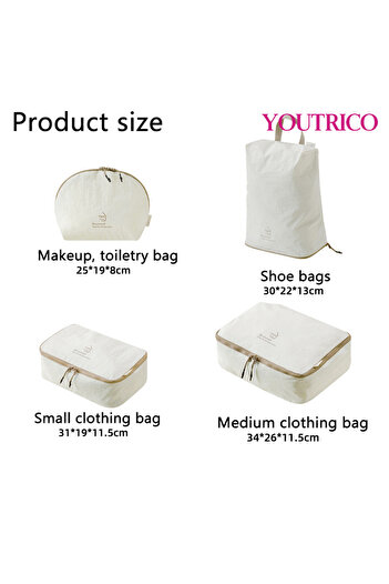 Youtrico 4pcs/set Travel Luggage Organizer,Packing Cubes Set Compression Storage Bag Waterproof Travel Parts