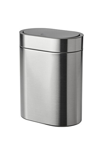 IKEA BROGRUND Touch Top Bin Stainless Steel 4L Compact Waste Bin for Bathroom or Kitchen