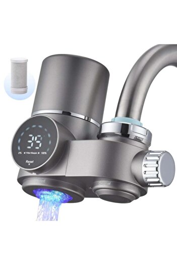 fun zone Faucet Water Filter，Faucet Mount Water Filter with LED Display, Tap Water Purifier，Includ