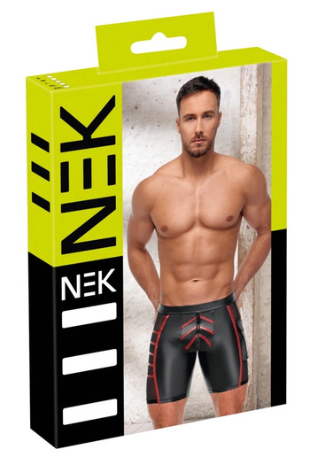 Other NEK - Sexy Black Matte Men's Shorts with Red Inserts 2XL