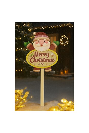 OEM Christmas decoration plate with "Merry Christmas" message, for outdoor use, laminated cardboard resi