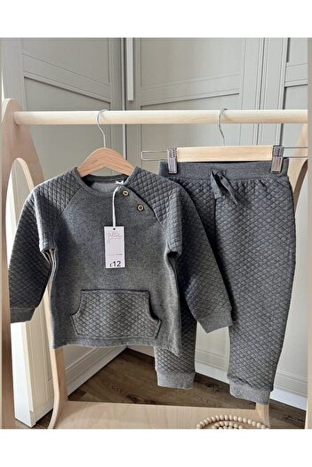 İHRACATFAZLASI Boys' Winter Quilted Tracksuit Set