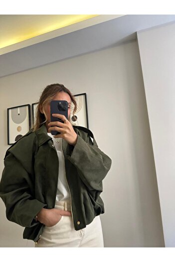 TB Butik Brand Equivalent Suede Zippered Bomber Jacket