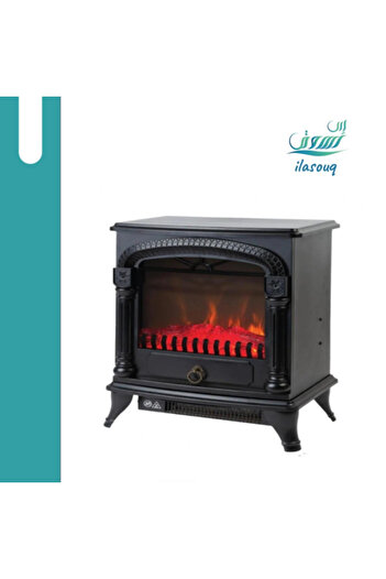 DLC Free shipping electric heater in the form of a firewood stove with 3D flame decoration, black color,