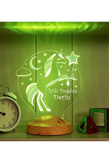 Cadouri Trend Personalized Gift 3D Unicorn Shaped Night Light for Kids Room Lighting
