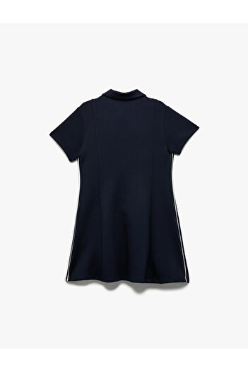 Koton Short Sleeve Zipper Closure Shirt Collar Dress