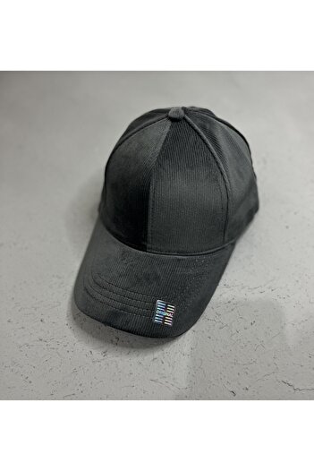 ZERAMİNE Gray Corduroy Unisex Sports Hat – Trendy Casual Cap Model