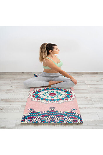 TSUMAB Mandala Printed Yoga Mat with Carry Strap – Non-Slip Fitness & Exercise Mat