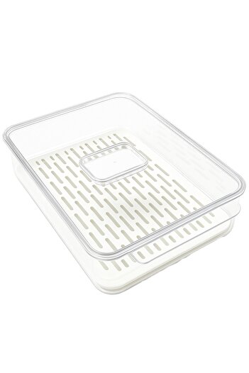 PUFO Deerbox food box with removable sieve and vented lid, for fruits, vegetables or food, 32 x 21 cm