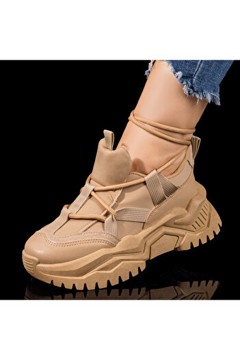 BMoD Women's khaki sport shoes with thick laces MOD10439