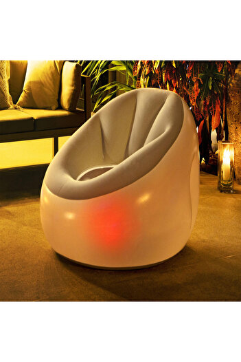 TSUMAB Bestway Inflatable Air Chair – Soft Flocked Lounge Seat for Home & Outdoor Relaxation