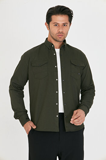Mavi Sima Slim Fit Men's Denim Shirt Mint Green