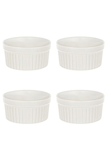 Vervo.ro pentru minți curioase Set of 4 bowls, 4 pieces, 350 ml, Ceramic, Ecru