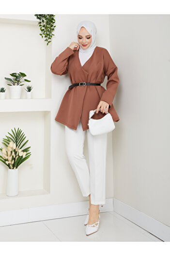 Wual giyim Puf Scuba Belted Jacket