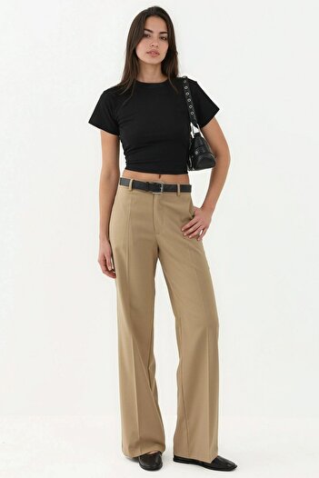 Hiccup Viscose Blend Straight Leg Trousers