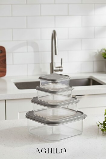 Aghilo 4-Piece Storage Container Set – Vacuum Food / Food Storage Boxes with Lids