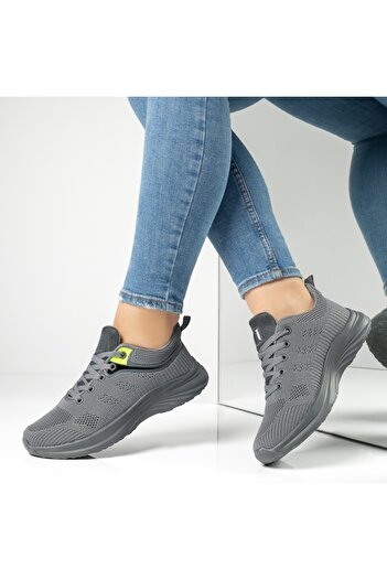BMoD Women's grey lace-up sport shoes with a chunky sole MOD13220