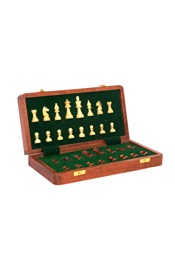 Zen Magnetic chess set made of solid wood, 30.5 × 30.5 cm, hand-carved pieces, Elegant box