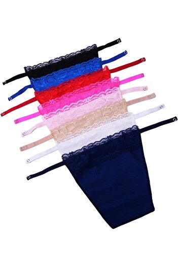 Generic HZYFP 8pcs Lady Lace Camisole Clip-on Mock Snappy Bra Insert Overlay Modesty Panel Vest, multi - One