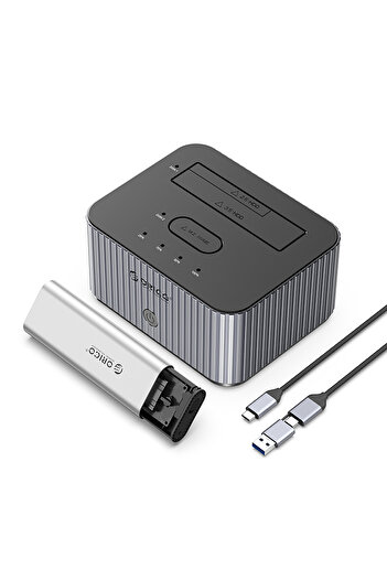Other Stacja dokująca IT28E-C z funkcją klonowania na 2 dyski M.2 NVME 2.5'' / 3.5 HDD / 2.5'' SSD - szara