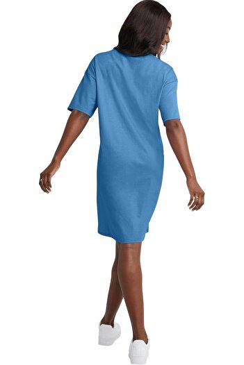 HANES Women’s Essentials Cotton T-Shirt Dress, Wear Around Jersey Oversized Shirt