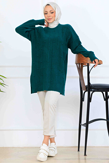benguen Patterned Knitwear Tunic K6003 Emerald Green
