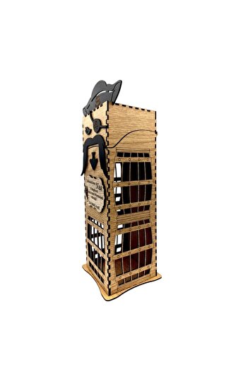 OEM Pirate Whiskey Box, personalized gift with name and message "Best Nose", brown, 33x10x10cm
