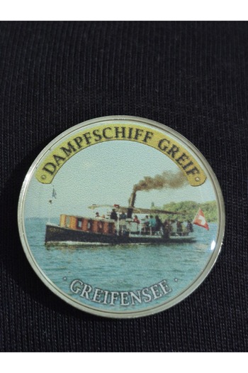 Edi Antik Switzerland Ship Medal 3cm Diameter. Rare Collection Medal from the Original Period. Ship Medallion.