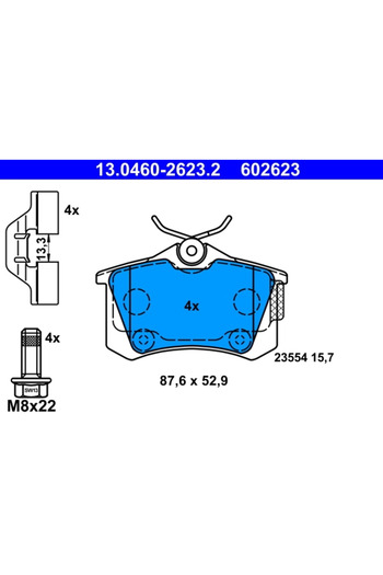 Ate Brake pad set disc brake VAUXHALL CROSSLAND X / CROSSLAND (P17) 2017-2025