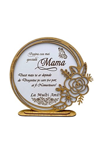 OEM Wooden decoration Rose, personalized gift with message for "The Most Special Mom", 25cm