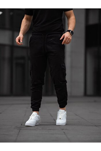 SERAZAT Pantaloni cargo din bumbac lycra pentru bărbați Pantaloni cu buzunare laterale