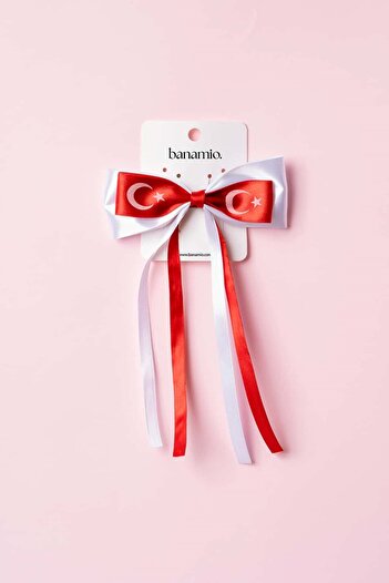 Banamio Moon Star Turkish Flag Patterned Bow Automatic Clip Buckle
