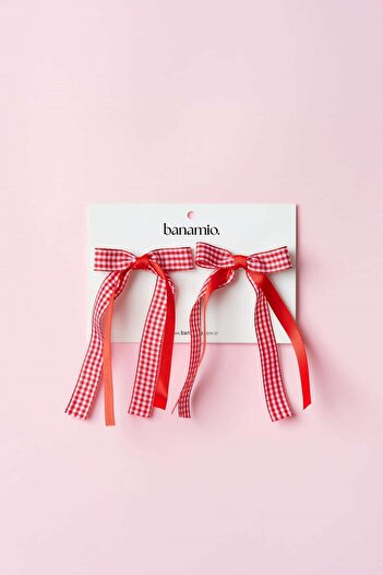 Banamio Piti Square Patterned Bow Double Clip Buckle