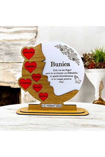 OEM Decoration picture, personalized gift with standard message for Grandma, size 25cm, white and brown