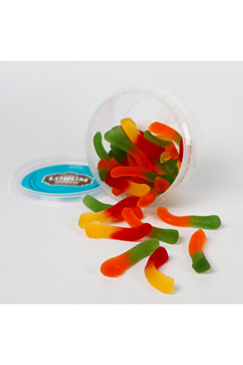 Lokum Atölyesi Mixed Fruit Flavored Soft Candy (Worm Shaped) 120 g